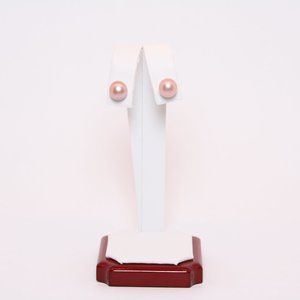 Sterling Silver 8-9 mm Cultured Pink Freshwater Pearl Earrings